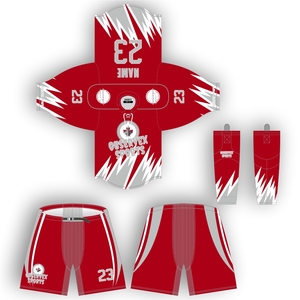 Pro Style Ice Hockey Team Uniform with Shell Pants and <b>Socks</b> Sublimated Ice Hockey Jerseys with Matching Shell Pants & <b>Socks</b> - Product Image 2