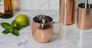 Solid Stainless Steel Copper Moscow Mule for Mugs 18 oz Capacity with Nickel Lined Round-Handle Pure Copper Cup Gift Design - Product Image 3