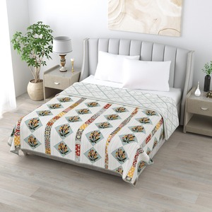 2025 Luxury Cotton <b>Queen</b> <b>Size</b> Quilt Set Washable <b>Duvet</b> Cover with Printed Flower Pattern for Home & Hotels - Product Image 2
