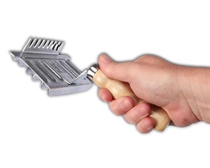 Peine de curry y melena de acero de alta calidad, mango de madera, instrumentos veterinarios - Product Image 2