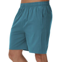 Shorts de tennis décontractés pour hommes en polyester/coton, taille mi-haute, longueur genou personnalisée, séchage rapide, cordon de serrage, respirant, couleur unie, maille, style urbain