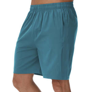 Short de tennis décontracté pour hommes 100% Polyester taille élastique longueur genou séchage rapide fermeture éclair conception couleur unie short en maille - Product Image 5