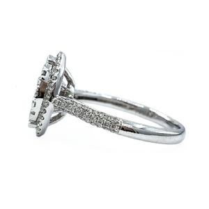 Chine Usine Bijoux Personnaliser Haute Qualité 18k Solide Or Blanc Réel Diamant Anneau Rond Marquise Cluster pour Cadeau - Product Image 2