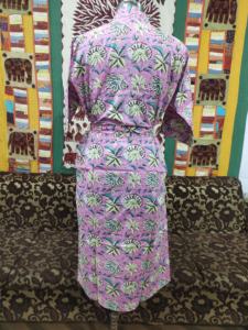 Hermoso Kimono Floral de algodón Bloque de mano Impreso Bata larga Mujer Bata de algodón ligero Albornoz Ropa de dormir - Product Image 4