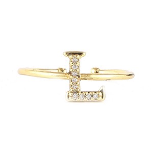 Anillo de Dedo con Letras del Alfabeto para Mujer - Dorado - Product Image 2