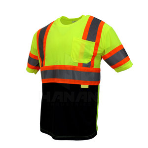 Hi Vis Breathable T-Shirts for Construction & Road Work Custom Colors & Sizes Waterproof <b>Reflective</b> <b>Tape</b> - Product Image 1