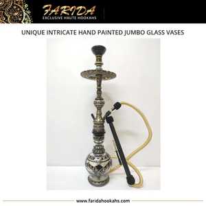 Venta caliente de la mejor calidad jarrones de vidrio Jumbo egipcios diseño único intrincado pintado a mano con técnica de laca al por mayor - Product Image 6