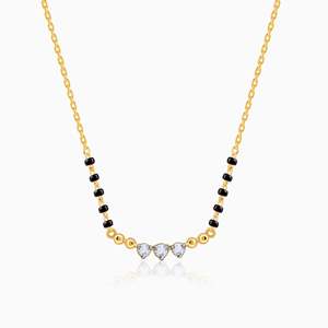 Mangalsutra en or jaune de qualité supérieure, serti de diamants Anitha, plaqué or, fait à la main, bijoux ethniques de créateur, pour femmes, à porter au quotidien - Product Image 2