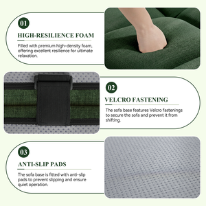 Modern Luxury Chenille L-Shaped Modular Sofa Meroow MS2 Tofu <b>Block</b> Tufted Sectional Couch Wood-Free Silent Compressed Sofa Set - Product Image 3