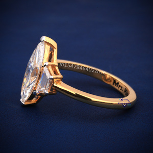 Anillo de diamante solitario de compromiso de plata de ley 2,90 de diamante Moissanite de corte Marquesa de 925 CT de moda personalizado para mujer - Product Image 5