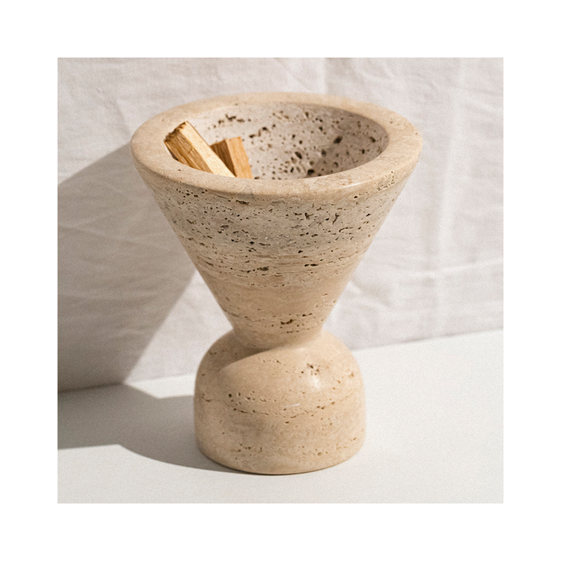 Customized Beige Marble Incense burner Travertine