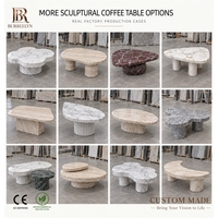 Table basse en marbre Calacatta Viola sur socle bas personnalisable, tables en marbre noir Marmor Cube