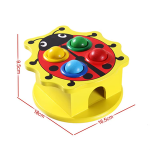 Martellante scatola a sfera bambino cartone animato in legno tavolo a percussione educazione precoce bussare gioco da tavolo giocattolo criceto knock Ball gioco - Product Image 2
