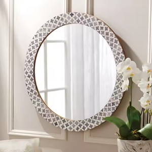Incrustation d'os faite à la main et incrustation de nacre miroir personnalisé pour salon chambre et salle de bain décor par croissant artisanat - Product Image 5