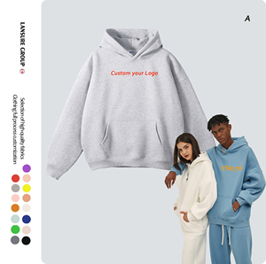 Wholesale Heavyweight 100% Cotton Oversized <b>Hoodie</b> Thick Fleece Sweatshirt Loose Plush Winter Fashion No <b>String</b> <b>Hoodie</b> Digital - Product Image 5