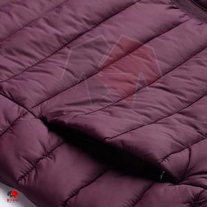 Doudoune d'hiver décontractée pour hommes avec fermeture à glissière à col montant Option logo personnalisé couleur unie - Product Image 6