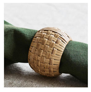 Rond de serviette tissé à la main excellente qualité rotin rond de serviette créatif élégant artisanat rond de serviette vente chaude - Product Image 1