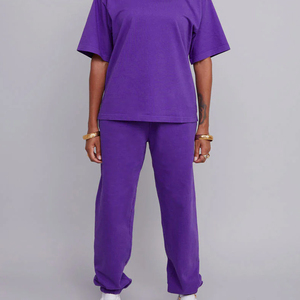 Pantalones Deportivos Casuales Ligeros de Verano para Mujer, Logotipo Personalizado Impreso, Cintura Media, Color Morado Liso, Impermeables, Transpirables, OEM - Product Image 2