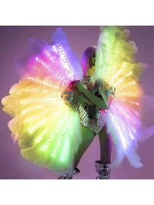 2024 traje LED de Halloween DJ alas de plumas disfraz adultos alas de Ángel Hada puesta en escena Prop <span class=keywords><strong>Photoshot</strong></span> - Product Image 6