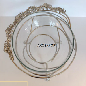 Unique Design <b>Glass</b> and Gold Plated Food <b>Serving</b> <b>Bowl</b> Fruit and Vegetables Candies <b>Bowls</b> Resorts Dinner Table Ware Food <b>Bowls</b> - Product Image 2