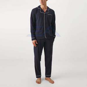 Pyjamas décontractés pour hommes en polyester/coton respirant à manches longues – Vente en gros, tailles adultes, très demandés - Product Image 2
