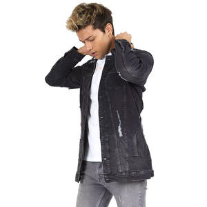 Chaqueta Vaquera Personalizada de Moda Flyingkick Enterprises, Lavado Ácido, Estilo Vintage Desgastado, Estilo HIGH STREET, Venta al Por Mayor para Hombre - Product Image 3