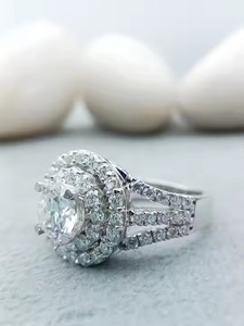 โซลิแทร์ตามเทรนด์ที่กำหนดเองของขวัญหมั้นหมาย VVS Moissanite รับประกันความพึงพอใจใน100% ทองคำ14K/18K 925เงินสเตอร์ลิงสำหรับงานแต่งงาน - Product Image 4