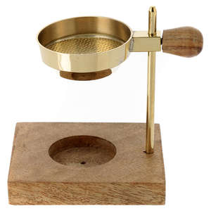 High Quality Pure Brass Incense Holder Gold Finished Wood Base and Knob New Arrival <b>Oil</b> Religious Incense Holder for Home Table - Product Image 5