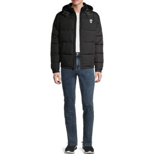 Men's Hooded Canvas Winter Puffer <b>Jacket</b> Cotton Filled Padded <b>Packable</b> Lightweight Insulated - Product Image 5