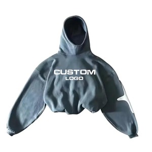 Sudadera con capucha recortada personalizada para mujer Tejido de punto elegante y suave para invierno con logotipo frontal OEM disponible - Product Image 1