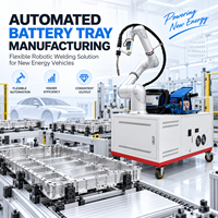Machine de soudage laser à fibre robotisée automatique pour la fabrication de plateaux de batteries de véhicules électriques, solution de soudage robotisé pour boîtiers de batteries industriels