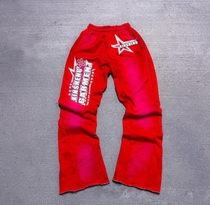 Survêtement pour hommes de haute qualité imprimé Logo Anti-rétrécissement surdimensionné lavage à l'acide sérigraphie pantalons de survêtement évasés et ensembles de sweat à capuche - Product Image 4