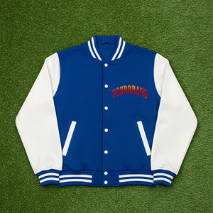 OEM/ODM 100% coton laine à la mode poids lourd Varsity Jacket respirant Streetwear Color Block Hip Hop Jacket pour homme - Product Image 1