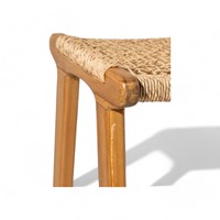 Chaise de tabouret de bar de salle à manger de jardin en bois de teck de loisirs contemporains chaise extérieure en rotin en bois pour Villa hôtel appartement restaurant