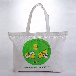 Wholesale Reusable Cotton Tote Shopping <b>Bags</b> with Custom Logo & Screen Pattern <b>Mesh</b> Handle for Gift Packing - Product Image 3