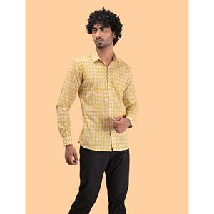 Camisa Casual de Algodón con Estampado Floral para Hombre, con Mangas Largas y Cuello Alto, 100% Transpirable, Tela Popelina y Oxford, ODM OEM - Product Image 4