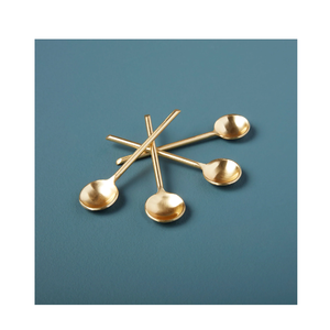 Cuchara de especias de latón de acero inoxidable Cuchara redonda pequeña Cocina Especias Miel Mini Uso de condimentos - Product Image 4