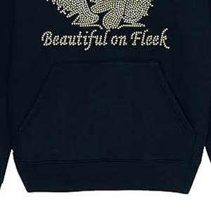 Sweat à capuche confortable avec strass fabriqué sur mesure au Pakistan avec logo Prix du motif imprimé en polyester 100% pour l'hiver - Product Image 3