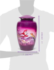 Venta al por mayor Popular púrpura colibrí esmalte Color aluminio Metal cremación urnas estilo adulto tarros conmemorativos cenizas funerarias urnas - Product Image 6