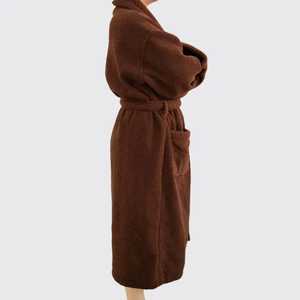 Automne et hiver chaud long corail velours épais Couple bain peignoirs hommes femmes Robe serviettes de bain pour adultes - Product Image 3