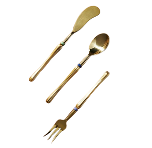Cubiertos con acabado dorado Juego de cubiertos Utensilios de cocina Cuchara y tenedor Juego de cubiertos para accesorios de mesa a precios competitivos - Product Image 1
