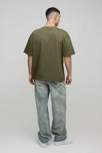 T-shirt graphique surdimensionné à col allongé avec appliques étoiles pour hommes T-shirts respirants de haute qualité fabriqués au Pakistan - Product Image 2