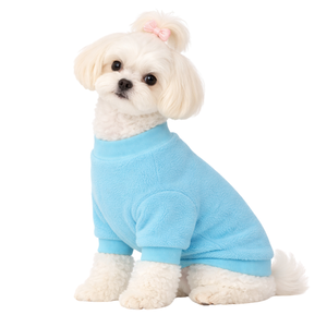 Sky Blue Fleece <b>Dog</b> Sweatshirt Soft Cozy Pullover Lightweight Winter Pet Clothing for Small <b>Dogs</b> Stylish Fit - Product Image 1