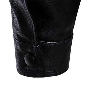 Chaqueta de Hombre de Cuero Genuino y Lona con Cuello Alto, Transpirable, Resistente al Viento, con Cremallera, Estilo Casual para Invierno, en Oferta - Product Image 6