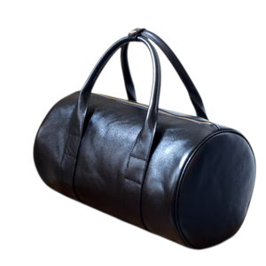 Bolso de lona informal deportivo de lujo de cuero negro Unisex correa ajustable forro de cuero de ajuste Premium herrajes libres de óxido 20-30L - Product Image 3