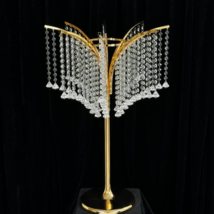 Support à fleurs moderne en métal doré, centre de table en acrylique et <span class=keywords><strong>cristal</strong></span> pour mariage, <span class=keywords><strong>d</strong></span>écoration de table pour fête et mariage - Product Image 2