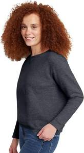 Femmes manches longues col rond hauts courts pull recadrée sérigraphié sweat brodé appliques tailles disponibles SX - Product Image 6