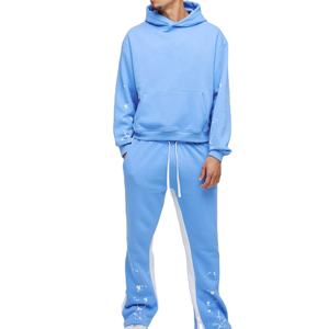 Conjunto deportivo cómodo de estilo holgado con sudadera con capucha y pantalones de chándal extragrandes, ropa deportiva relajada, tela transpirable, perfecto. - Product Image 1