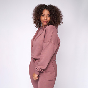 Vente en gros, sweat à capuche zippé personnalisé 280gsm 100% coton écologique, ensemble pantalon, sweat à capuche d'hiver pour femme - Product Image 4