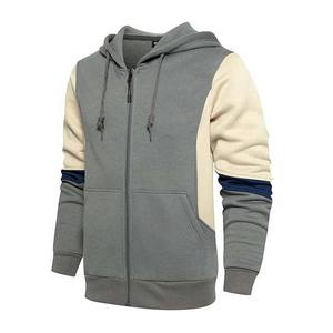 Bonne qualité hommes sweats à capuche à glissière poche double face hommes fermeture éclair vente en gros hiver sweats à capuche respirants en couleur unie avec OEM - Product Image 2